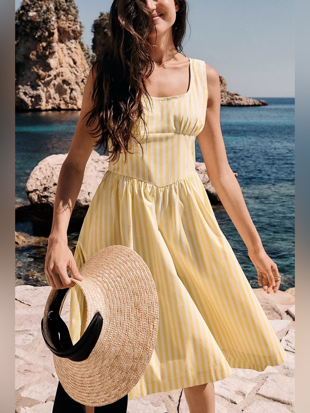 NEW Anthropologie Maeve Sleeveless Cotton Square-Neck Romper 10
